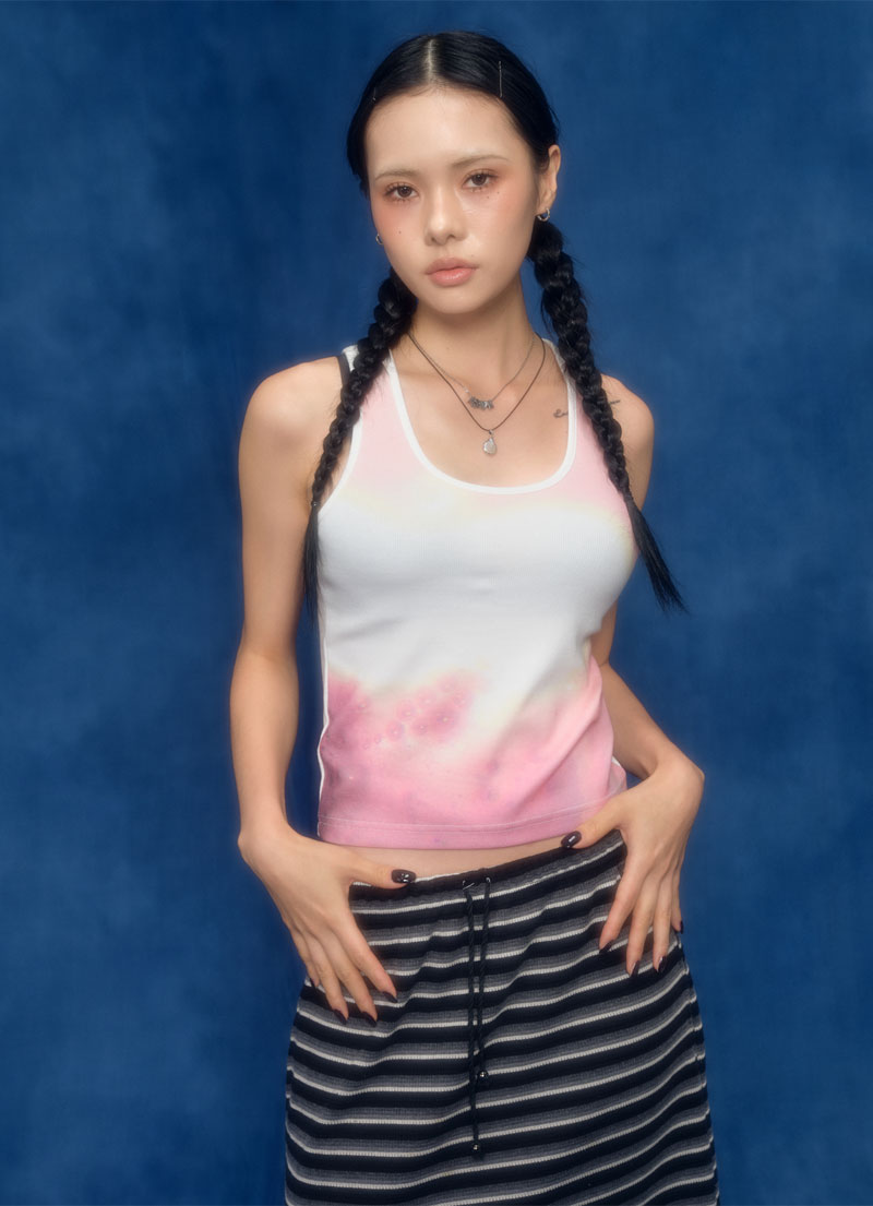 【AS"ON】 PRINTING SLEEVELESS / BUBBLE 正規品
