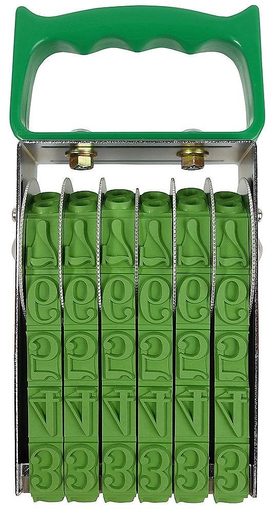 回転印 欧文数字 明朝体 特大号 6連 IS-20-6