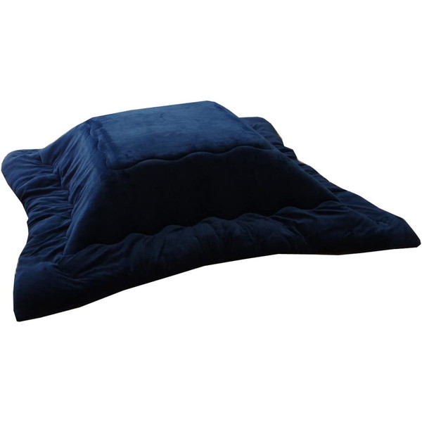 1380000002877 こたつ布団 長方形 無地 フランネル リバーシブル 掛け単品 17フランIT 抗菌防臭 ネイビー 205×205cm メーカー直送