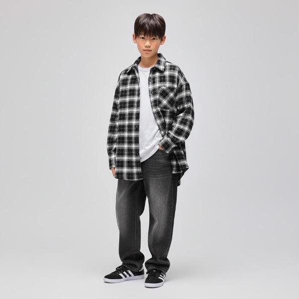 행텐틴즈 동백01 백 브러쉬 풀밴딩 테이퍼드 데님팬츠_블랙 14540-055-803-10-1 (S42250046)