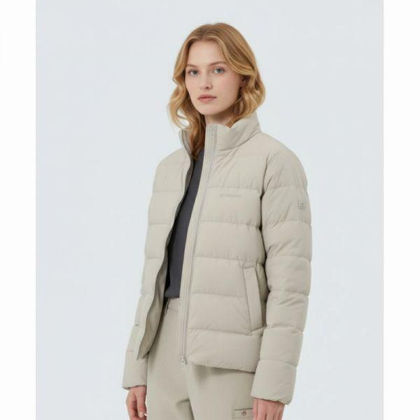 SNOWPEAK APPAREL ランドエアー 女性 スタンドネック 軽量 ジャケット S25WWGDJ41 ライトベージュ