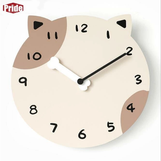 希少アイテム掛け時計 おしゃれ 静音 壁掛け時計 ネコ 猫 ねこ グレー かわいい 可愛い おもしろ 子供 部屋 北欧 プレゼント 贈り物 お祝い