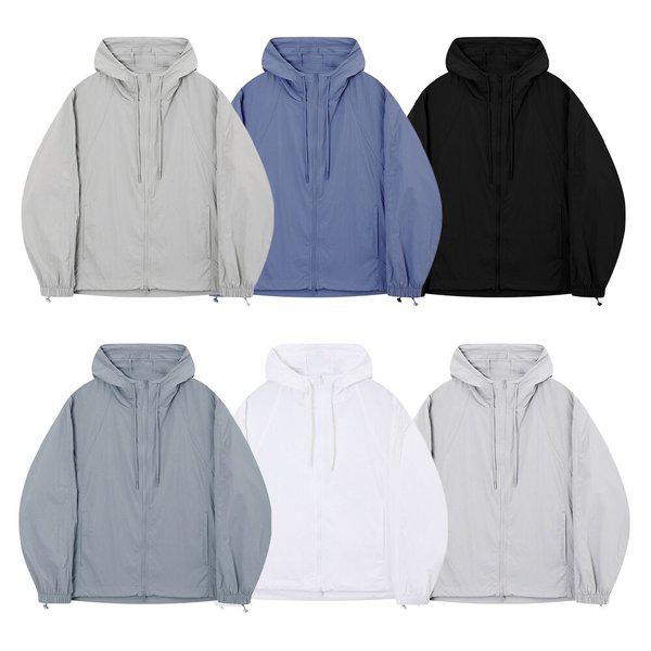 メンズ夏用シャカシャカジップアップパーカー OZ-JUS-Q017-グレイッシュグリーン