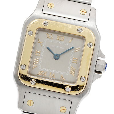 カルティエ CARTIER W20031C4 サントスガルべ SM YGベゼル クォーツ レディース 保証書付き_965640【中古】