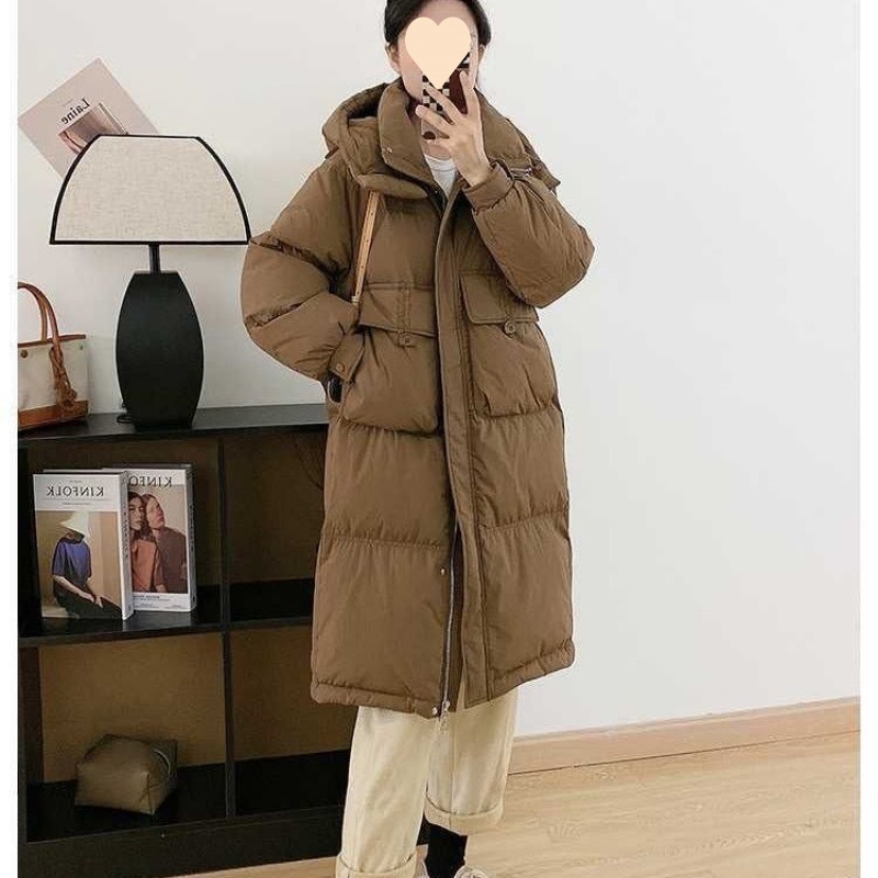 韓国ホワイトダックダウンウエストダウンジャケット女性のための冬の新 2025 ミッドレングス肥厚ニッチデザインジャケット