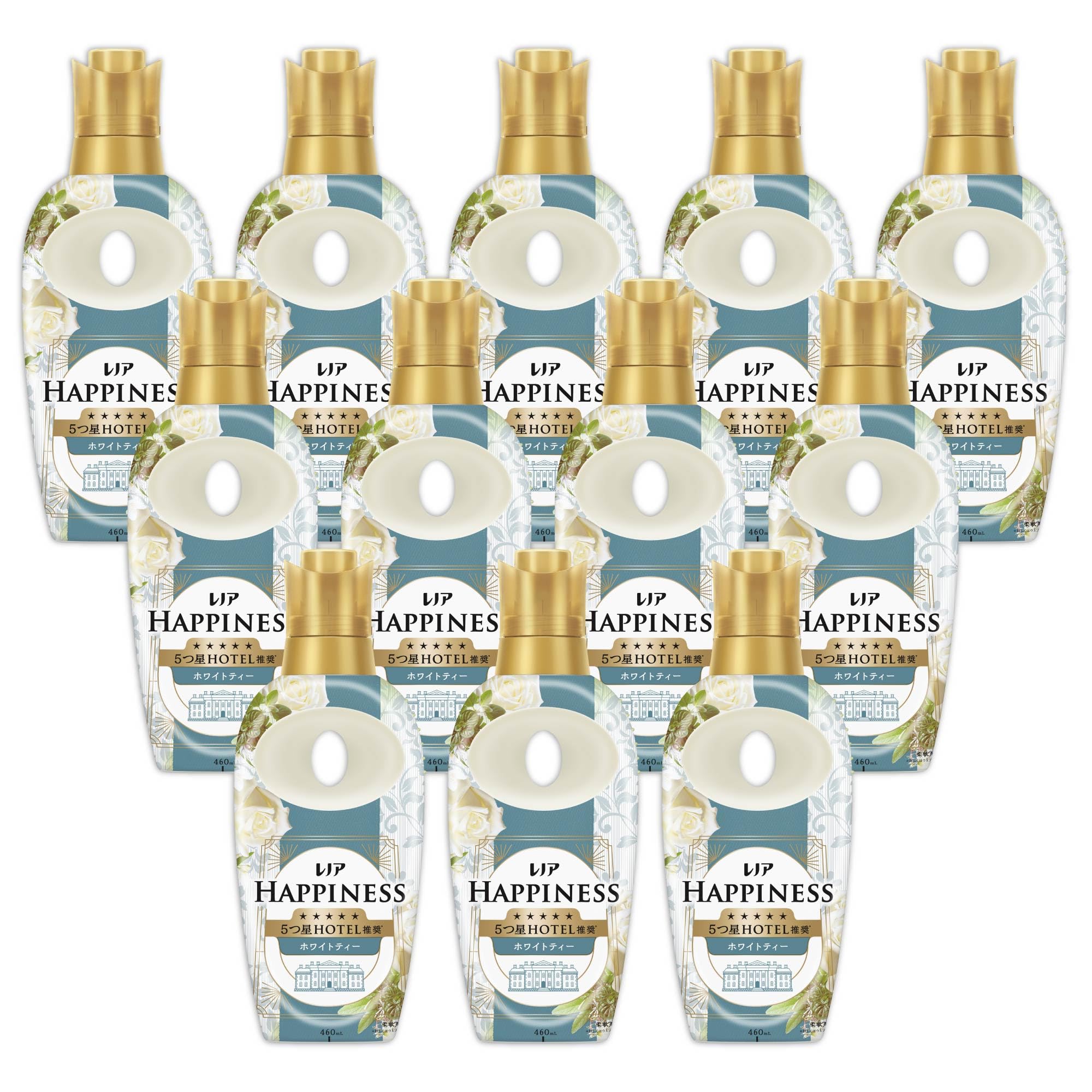 レノア ハピネス 5つ星ホテルの夢ふわタッチ 柔軟剤 ホワイトティーの香り 本体 460mL×12本 [ケース品]