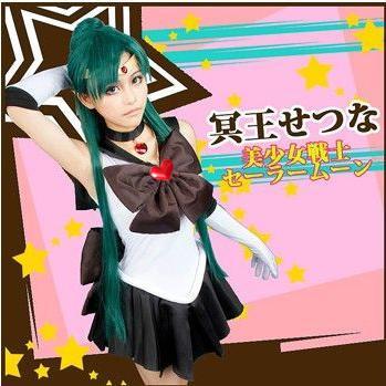 【本日限定激安格】コスプレ衣装 美少女戦士 セーラー 冥王せつな プルート ウィッグ ブーツ