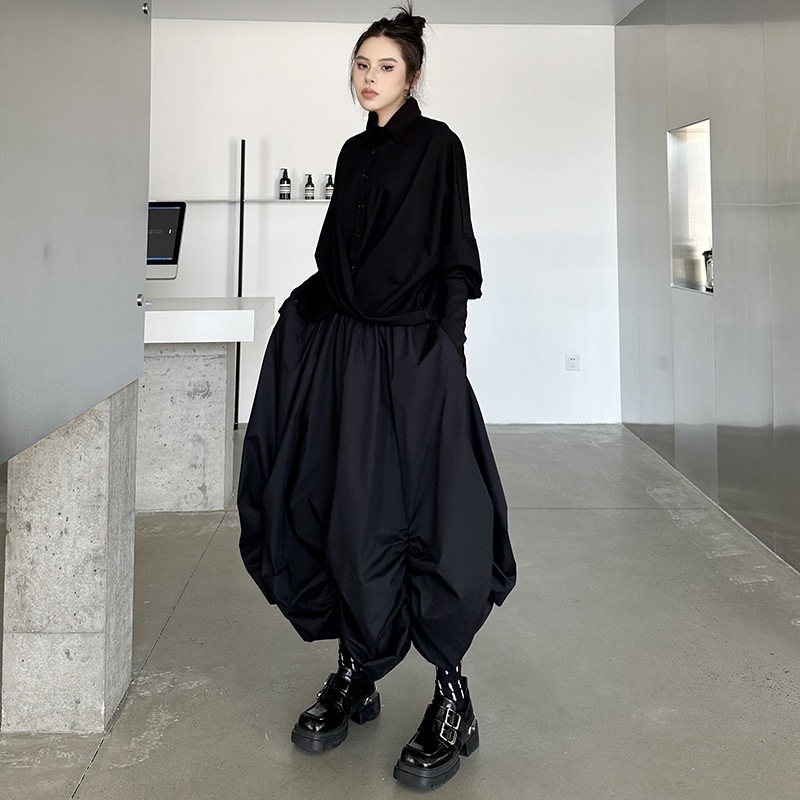 【J.Fashion】 2025秋 スカート 巾着 シワ ハイウエスト おしゃれ レディース ロングスカート 関連商品購入可能 メガ割 4,632円