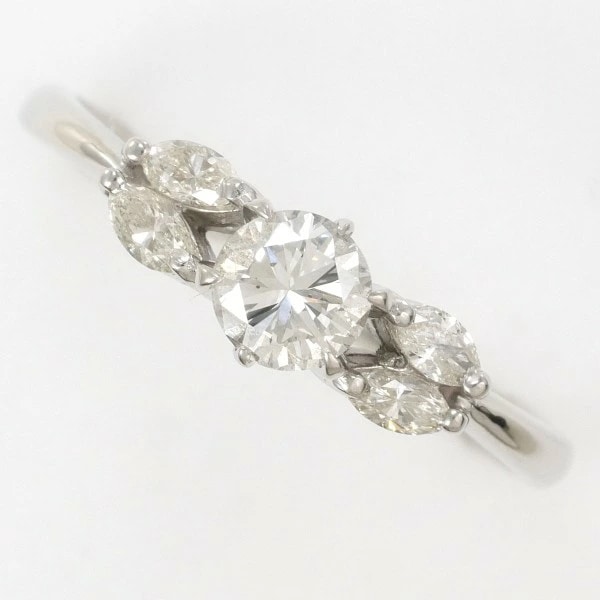 PT900 プラチナ リング 19号 ダイヤ 0.504 SI1 0.31 鑑定書 中古