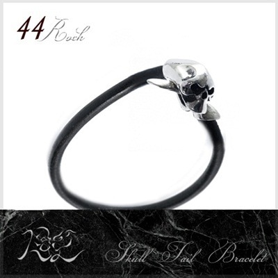 シルバー925　スカルSkull Tailブレスレット　シルバーアクセ最強読本掲載アイテム44ROCK　シシロック 革雑誌掲載芸能人着用業界注目の新ブランド　スカル　ガイコツ送料込