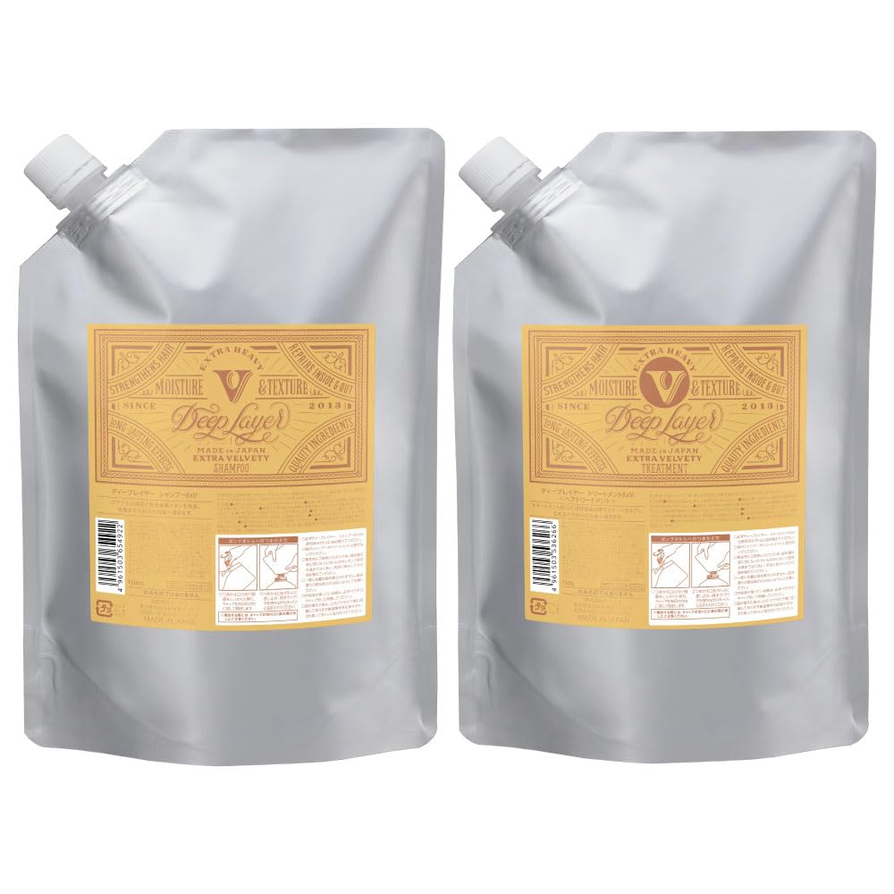 ディープレイヤーExV シャンプー トリートメント 詰め替えセット【ネクタリンシアーブロッサムの香り】美容室専売品 ハイダメージケア ブリーチ毛 熱ダメージケア なめらか 大容量