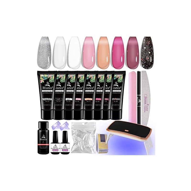 Biutee ポリジュル セット ledライト付き 8色ネイルジュル カラージェル 長さだし ジェルネイル 4,995円