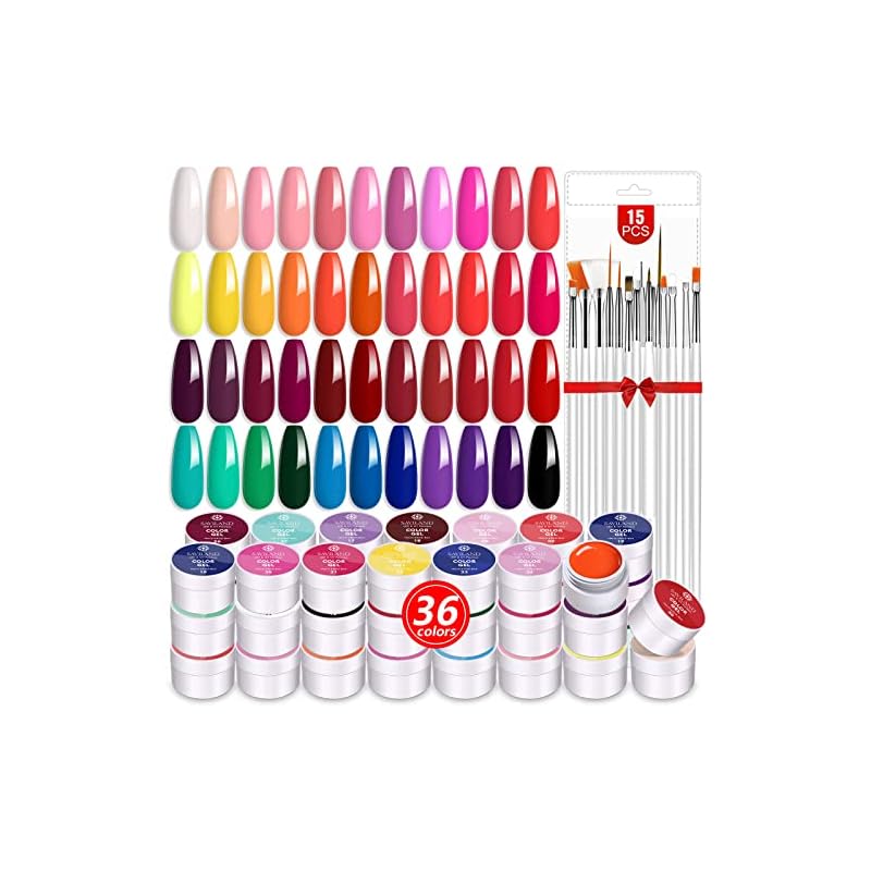 Saviland 36色 ジェルネイルセット 8ml カラージェルセット 15個の