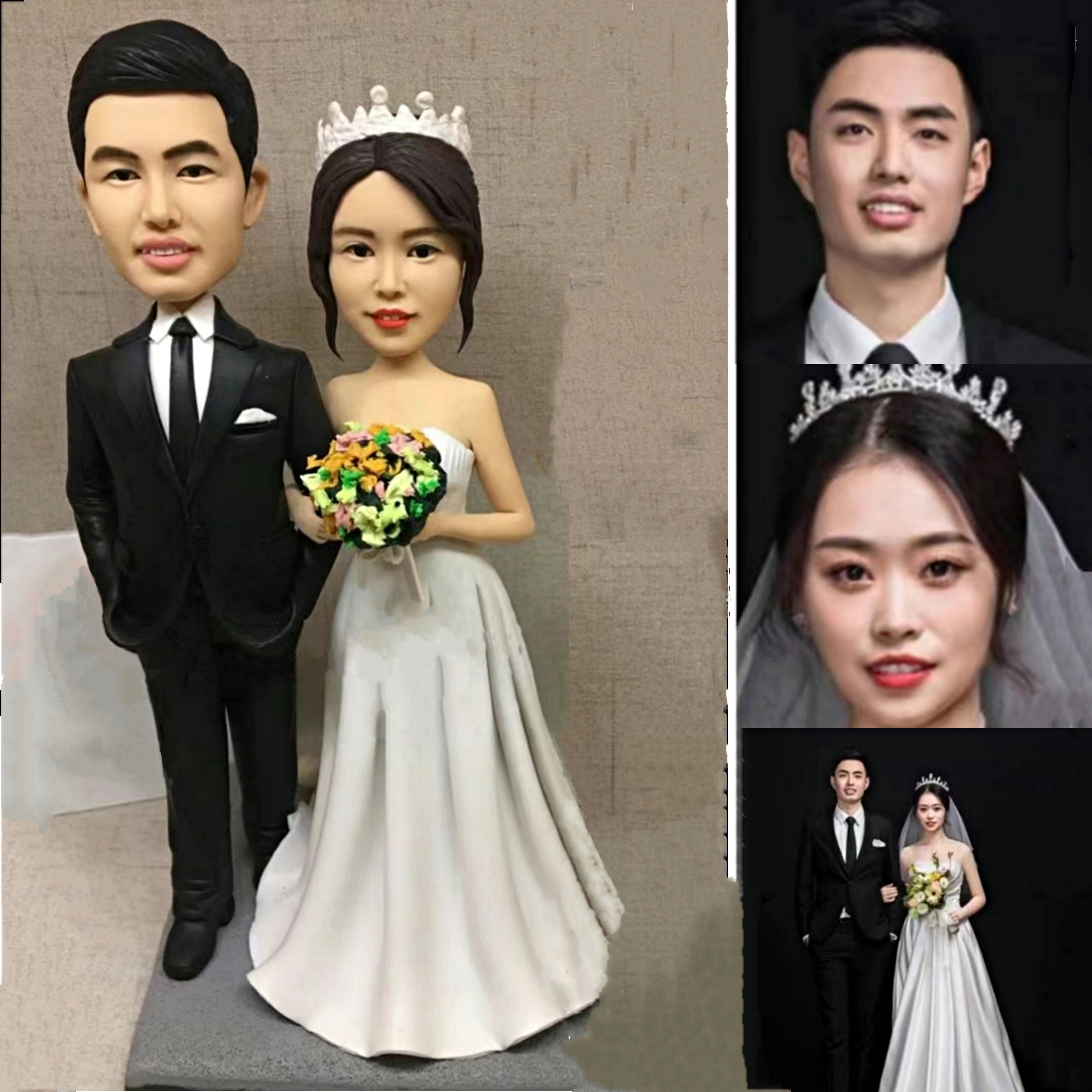 【オーダーメイド】3D肖像画似顔絵人形/結婚祝い記念日誕生日プレゼントに//カップル夫婦父母親17