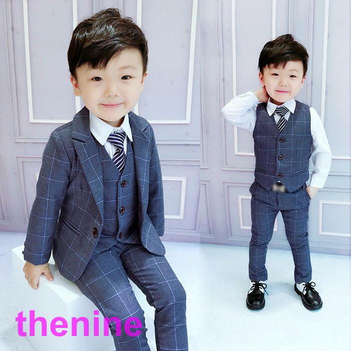 子供服 男 キッズ ジュニア 男の子 セットアップ 三点セット ジャケット ベスト ズボン フォーマル 結婚式 写真撮影 発表会 入園式 入学式 卒業式 卒園式
