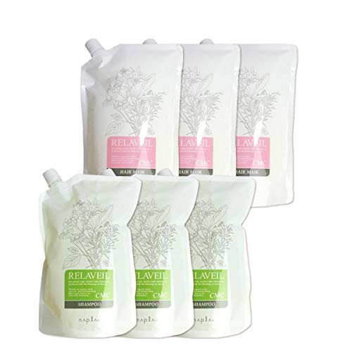 ナプラ リラベール CMC シャンプー 1000mL ×3個 ヘアマスク 1000g ×3個 詰め替え セット