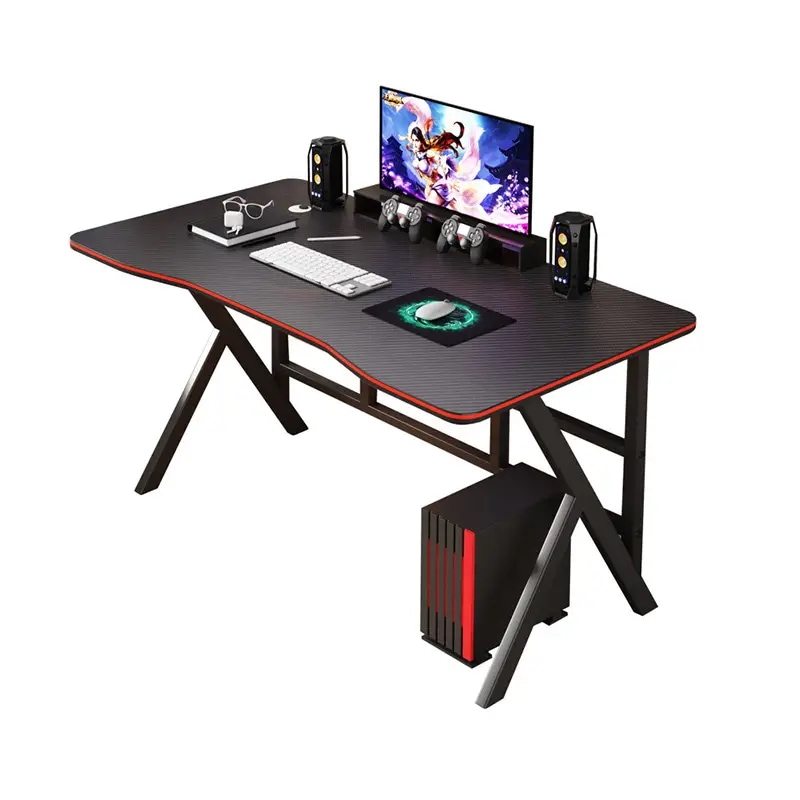 1個 エルゴノミック ゲーミングデスク K字型 コンピューターテーブル ファイバーボード素材 学生 ゲーマー向け ホームオフィス ライティングデスク