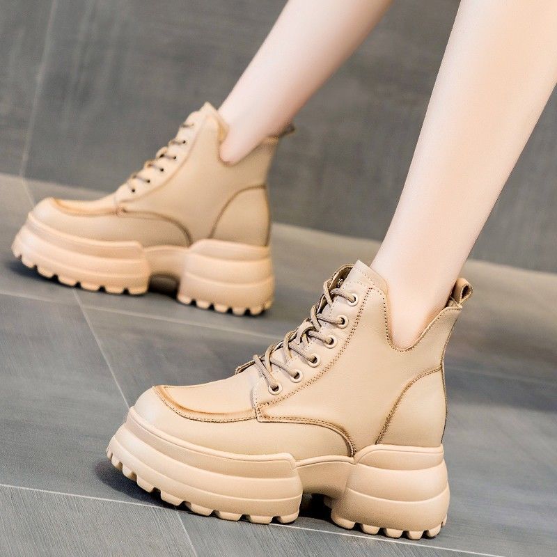 厚底シューズ 厚底スニーカー 本革 英伦風 シークレットシューズ おしゃれ 百掛け 厚底靴 快適 個性 マーディンブーツ 質感 フラットシューズ スノーブーツ 母の日