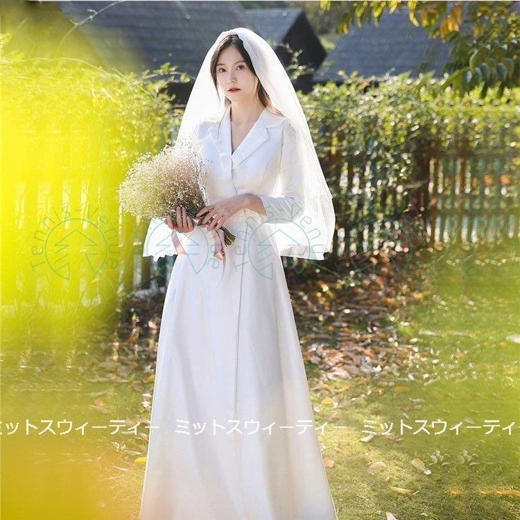 ウェディングドレス 二次会 リゾートドレス 結婚式 ブライダル 前撮り 長袖 海外挙式 花嫁 フォト