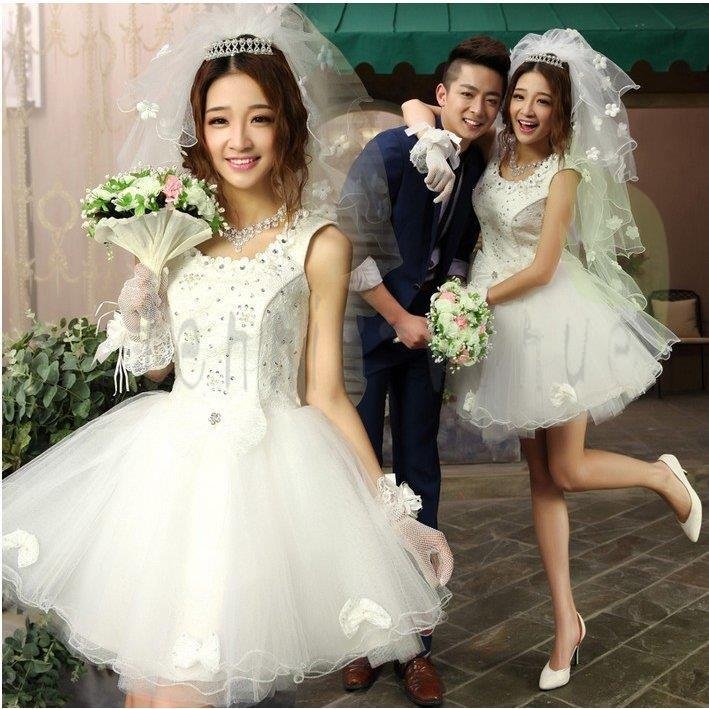 ウェディングミニドレス 結婚式 安い 二次会 披露宴 花嫁 ウエディングドレス ミニ パーティードレ