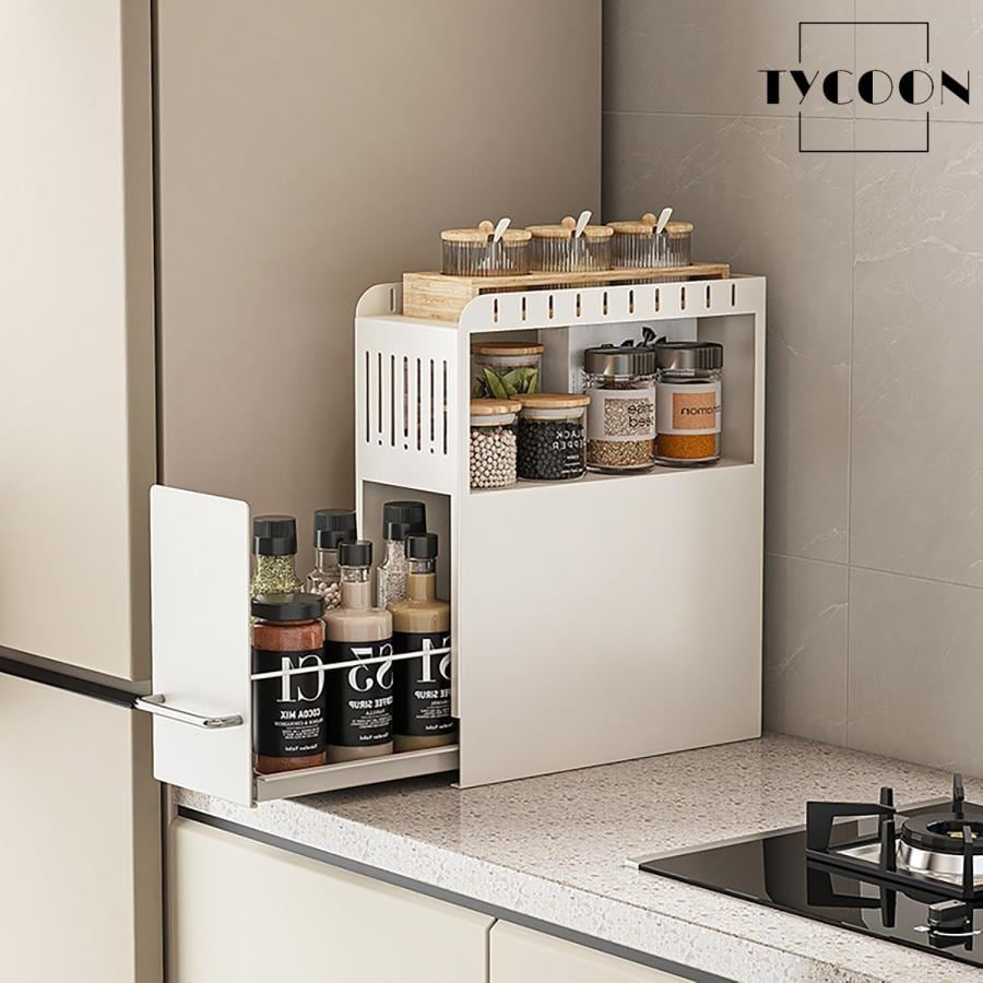 本日の限定商品 調味料ラック スパイスラック 大容量 調味料棚 キッチン調味料ラック 3段式 調味料収納 隠せる調味料ラック 省スペース 組み立てが簡単調味料ラック スパイスラック 大容量 調味料棚