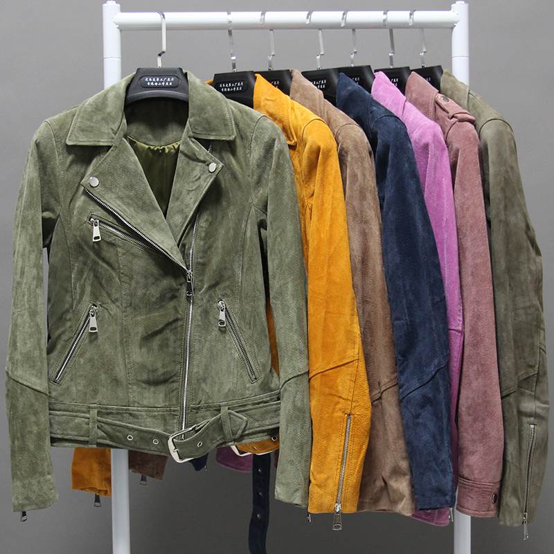 カラバリ レディース フェイクスエード ライダースジャケット レディース アウター 上着 羽織りもの 袖あり 長袖 Vネック 襟付き ななめファスナー ジップポケット 前開き シンプル 大人可愛い 韓