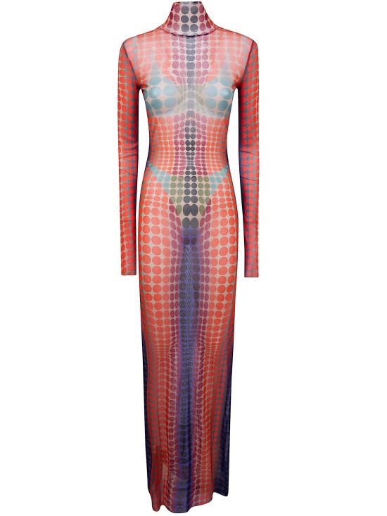JEAN PAUL GAULTIER Women Long Skirts 26 01 W DR131 M018P 271540 PURPLE ORANGE GREEN