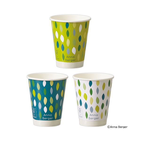 TANOSEE厚紙タンブラー 両面ラミネート GREEN 280mL（9.5オンス） 1セット（250個：50個x5パック）