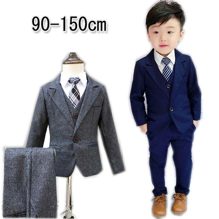 【新品プロモ-ション】フォーマル 男子 キッズ 子供 3点セット ベスト上下セット タキシード 花柄 ジュニア 入学式 入園式 卒業式 七五三 結婚式 発表会 誕 お食い初め 結婚式 お宮参り記念日
