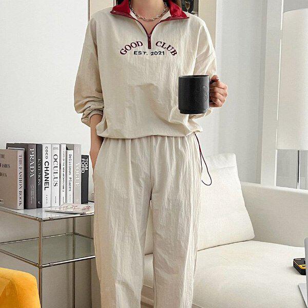 (DK)グッドクラブ刺繍アノラックスセット 女性トレーニングセット