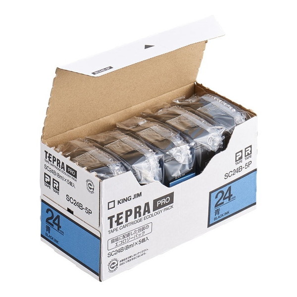 SC24B-5P テプラPROテープエコノパック 5個入 24mm青