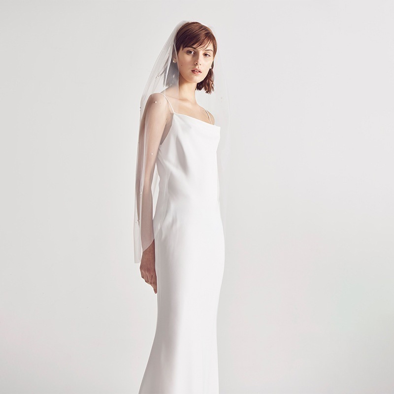 ライトウエディング2024新作レディースサテンシンプルライトチュールホルターウェディングパーティードレス