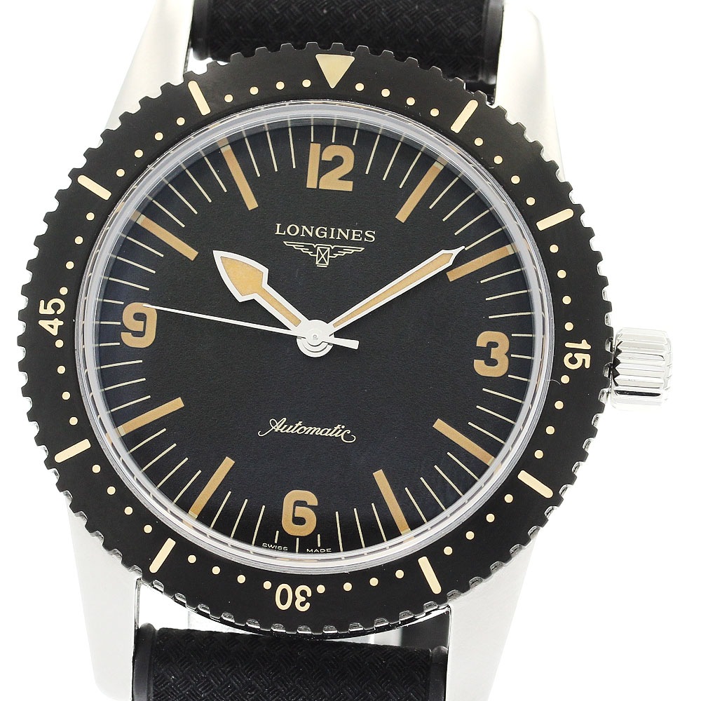 ロンジン LONGINES L2.822.4 ヘリテージ スキンダイバー 自動巻き メンズ 箱・保証書付き_898909【中古】