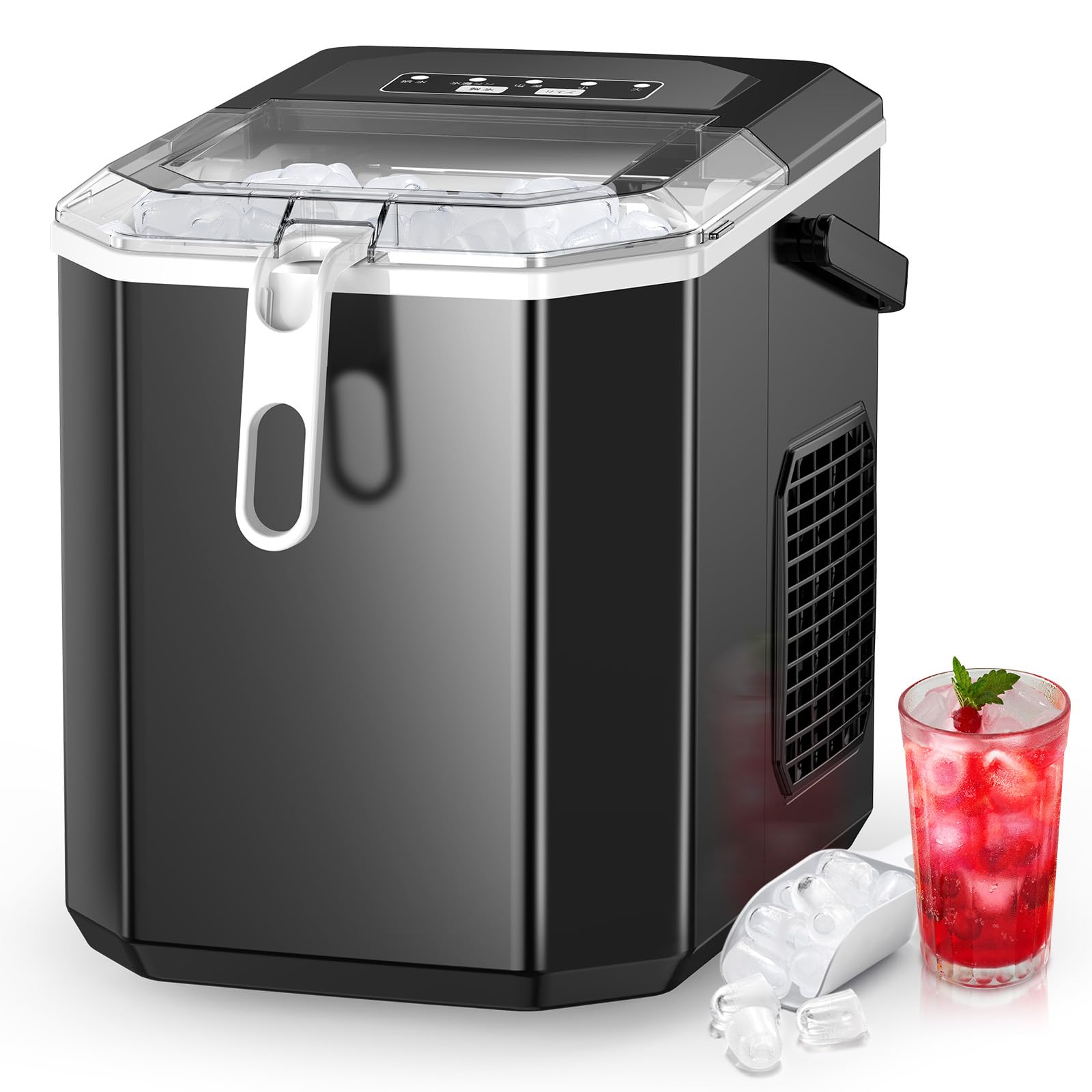 氷機 家庭用 氷つくり機 高速 自動製氷機 最短6分 1.2L水タンク 氷サイズ調節可能 氷保管量600g 氷スコップ収納 ハンドル付き 日本語表記 晩酌 家飲み オフィス飲み ホームパーティー 省エ 7,651円
