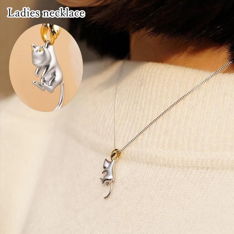 【急速出荷】最安値挑戦！ネックレス レディース 女性 アクセサリー ファッション雑貨 チェーン 猫 ネコ 動物 アニマル シルバーカラー かわいい キュート シンプル プレゼ【限定SALE】 7,767円