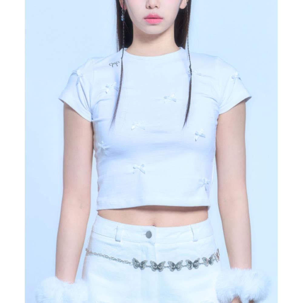 SCHISM INDUCING RIBBON CHARM T SHIRTWHITE QB5TS08WH