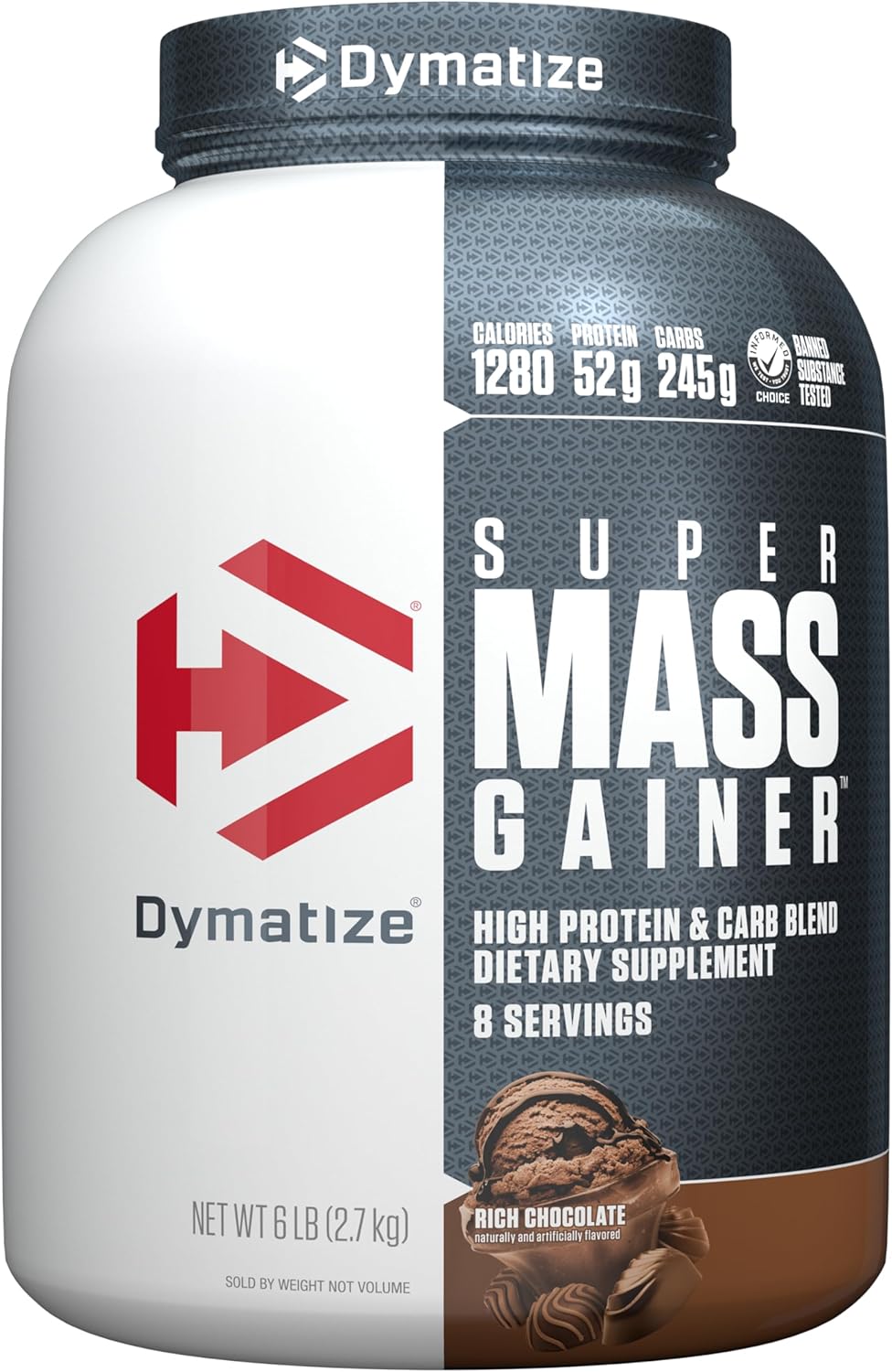 Dymatize Super Mass Gainer Protein Powder, Rich Chocolate, 6 lbs