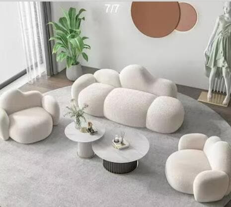 ご購入者限定！ 「背もたれクッション 　北欧風ソファー　曇り形ソファー　美容院リビングルームシンプルでモダン芸術ソファラム生地ソファ　ソファー カーブ　欧風アーチ型クラウド　190センチ