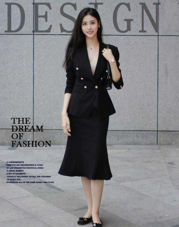 【NEWカラー追加】高級感 新着 レディーススーツ２点セット おしゃれ 上下セット スカートスーツ フィッシュテールスカート 無地 セットアップ ブラック オフィス 通勤スーツ ビジネス フォマール