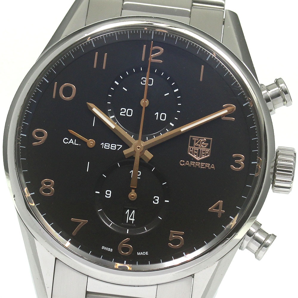 タグホイヤー TAG HEUER CAR2014-0 カレラ キャリバー1887 クロノグラフ デイト 自動巻き メンズ 保証書付き_837755【中古】