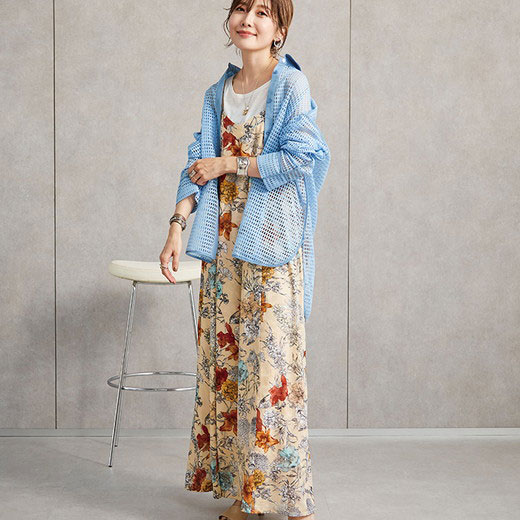 [最安値挑戦]！リゾート柄プリントキャミワンピース レディース 夏 ワンピース M-3L