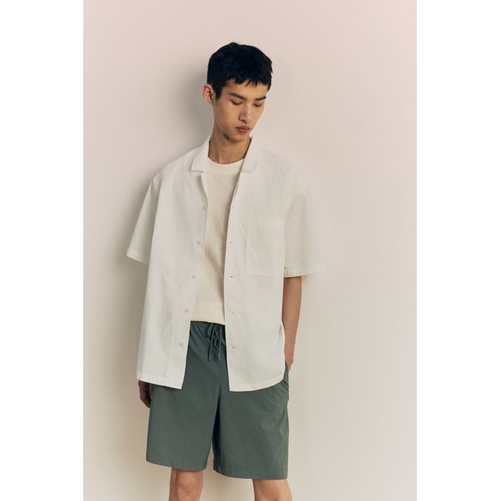 H&M ルーズフィットキャンプシャツホワイト