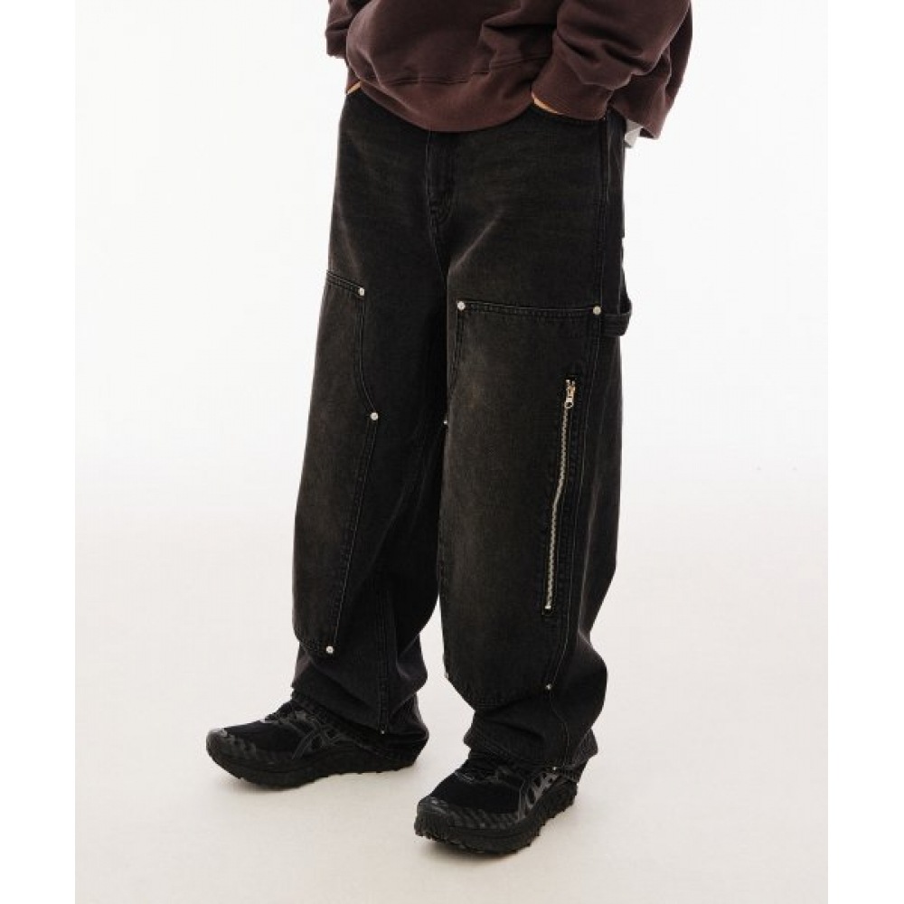 1993 スタジオダブニーカーペンターウォッシュデニムパンツ_ブラック