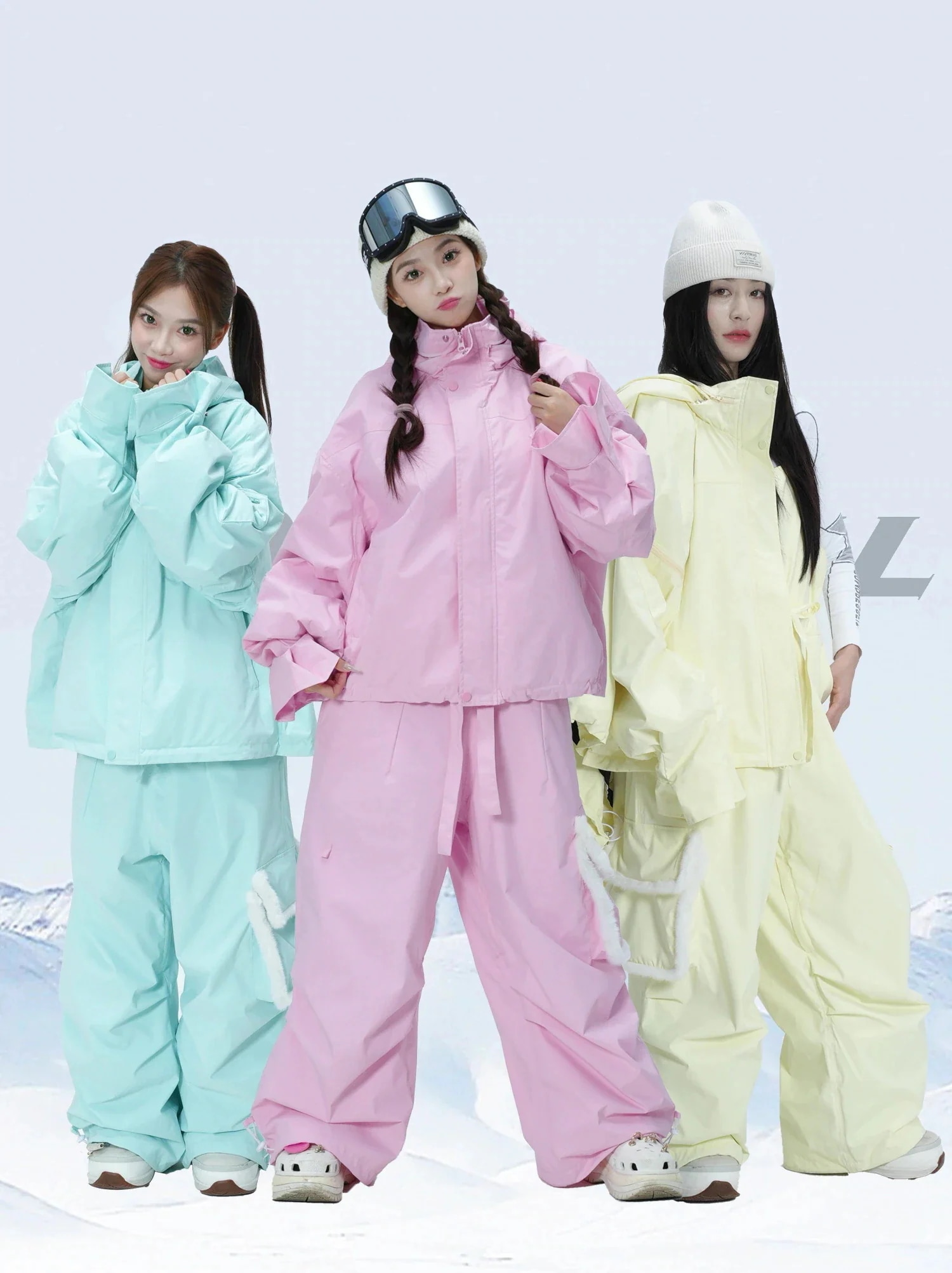 出荷が迅速である スノーボードウェア 2026 2026 上下セット メンズ レディース ジャケット パーカー パンツ ズボン 可愛い 黄色 ピンク 青 防風 撥水 韓国風 スノボウェア スノーウェア 12,040円