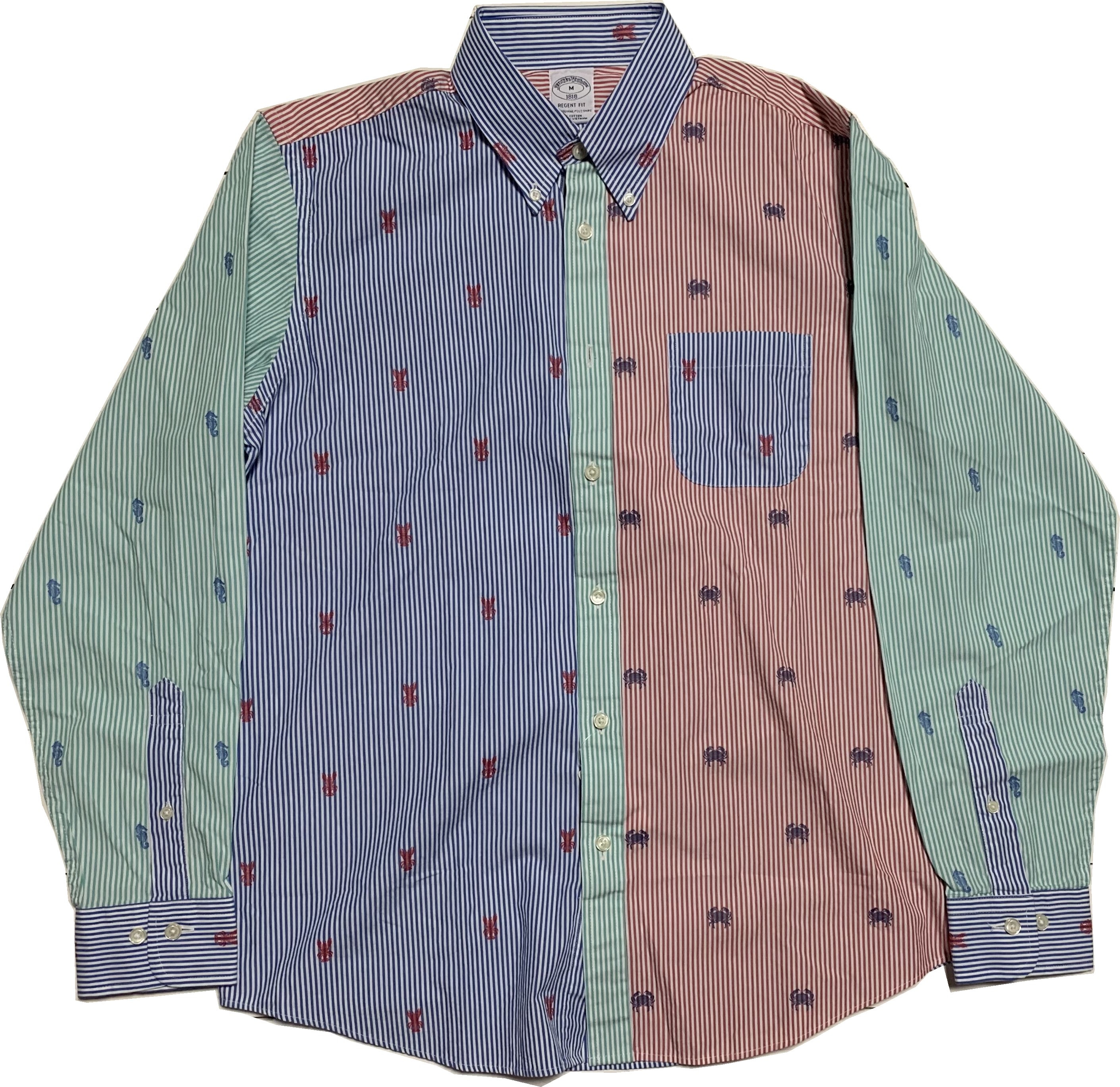 長袖 ボタンダウンシャツ ストライプ クレージー メンズ Brooks Brothers BB2-072
