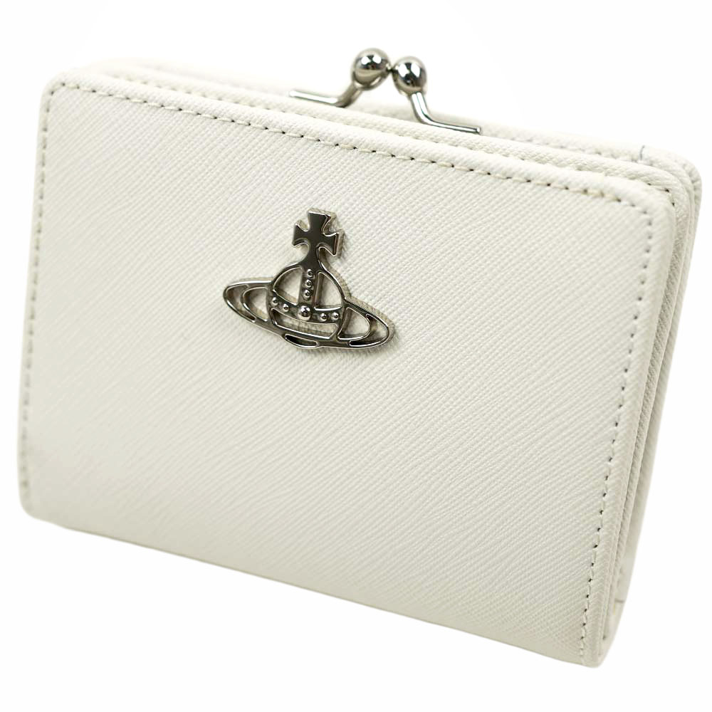 ヴィヴィアン ウエストウッド 二つ折り財布 がま口 レディース ユニセックス ホワイト Vivienne Westwood WALLET WITH COIN POCKET WHITE 51010049