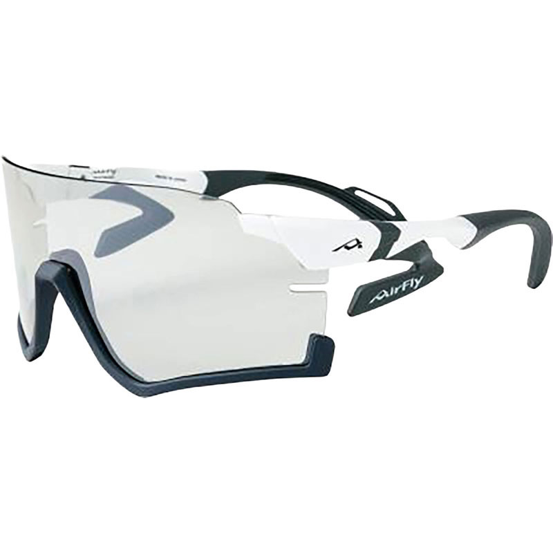 Airfly エアフライ 鼻パッドがないスポーツサングラスAF-306 C-3REホワイトマット 調光シルバーレンズレンズ装着 マルチスポーツ サングラス (af306c3)