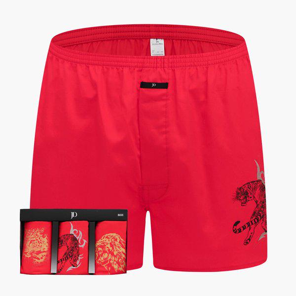 メンズコットン80番手朱子織トランクス四角パンツ3枚入りセットJHMTBZ06 4,167円