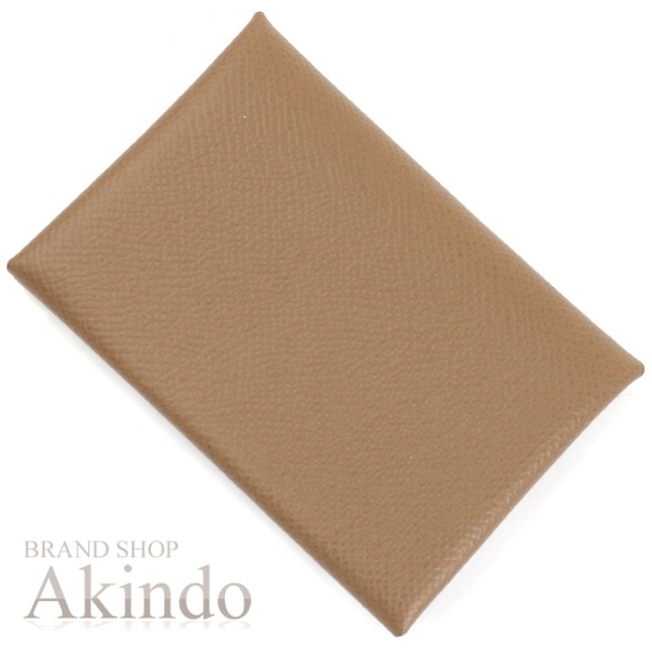 【新品】エルメス カードケース コインケース 財布 カルヴィ デュオ 茶 アルザン ブラウン エプソン 二つ折り財布 小銭入れ レザー HERMES メンズ レディース カードホルダー カード入れ 本