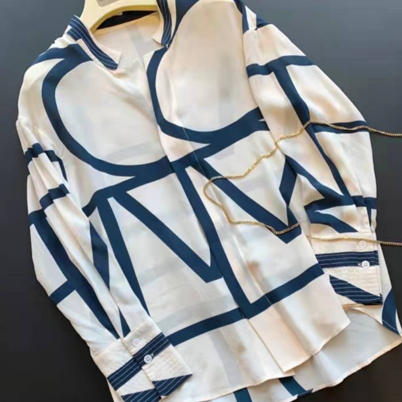 トップス シャツ 袖あり 長袖 Vネック 襟付き レディース 個性的 前開き 2way 透け感 薄手 大人可愛い カジュアル 上品 おしゃれ かっこいい エキゾチック 大人可愛い OL お出かけ